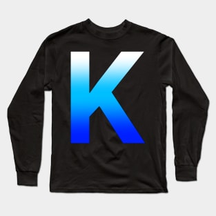 Blue Letter K Long Sleeve T-Shirt